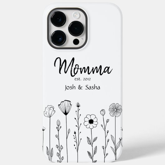 Simple Floral Nana Custom Title Case-Mate iPhone Hülle (Rückseite)