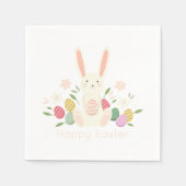 Simple Floral Oaster Bunny | Serviette (Vorderseite)