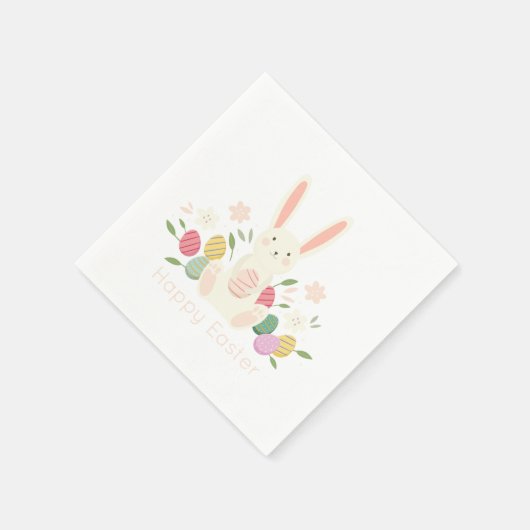 Simple Floral Oaster Bunny | Serviette (Ecke)