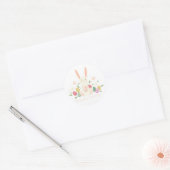 Simple Floral Oaster Bunny | SIEGEL Runder Aufkleber (Umschlag)