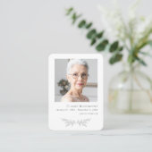 Simple Floral Photo Cross Prayer Card Visitenkarte (Stehend Vorderseite)