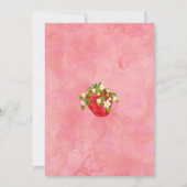 Simple Floral Red Strawberry Berry First Birthday Einladung (Vorderseite)