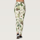 Simple Floral Sprigs Camouflage Pattern Leggings (Rückseite)