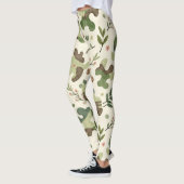 Simple Floral Sprigs Camouflage Pattern Leggings (Links)