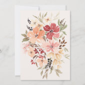 Simple Floral Sweet 16 Birthday Einladung (Rückseite)