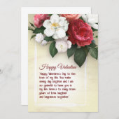 Simple Floral Valentine letter card Dankeskarte (Vorne/Hinten)