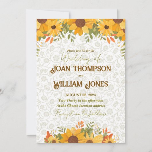 Simple floral Wedding Card  Einladung (Vorderseite)