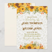 Simple floral Wedding Card  Einladung (Vorne/Hinten)