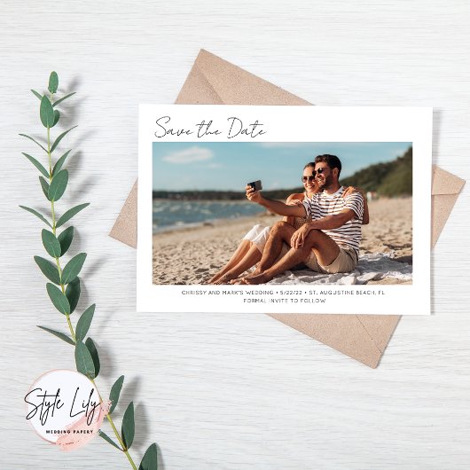 Simple Florida Beach Wedding Foto Save the Date