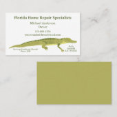 Simple Florida Gator Alligator Illustration Visitenkarte (Vorne/Hinten)
