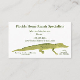 Simple Florida Gator Alligator Illustration Visitenkarte