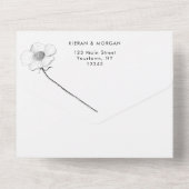 Simple Flower All in One Wedding Invite All In One Einladung (Rückseite)