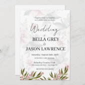 Simple flower Black & White Wedding Invitation Einladung