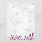 Simple flower Black & White Wedding Invitation Einladung (Rückseite)