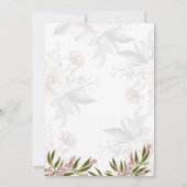 Simple flower Black & White Wedding Invitation Einladung (Rückseite)