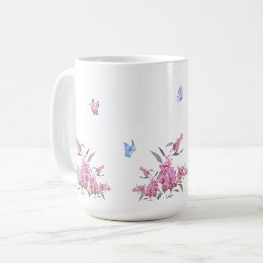 Simple Flower Design Mug Kaffeetasse (Vorderseite Links)