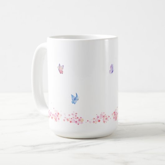 Simple Flower Design Mug Kaffeetasse (Vorderseite Links)