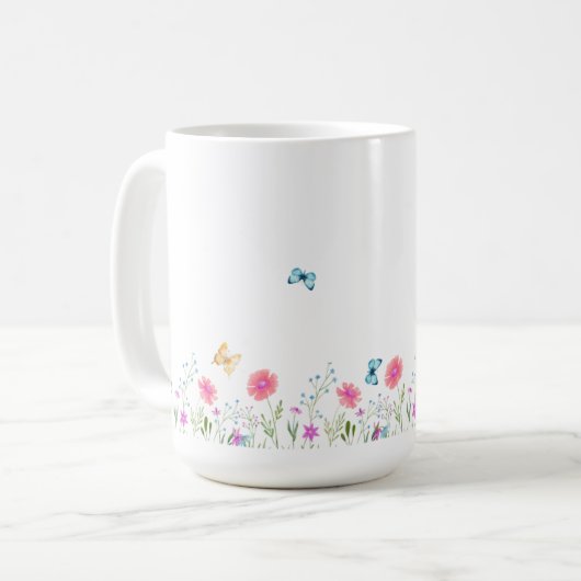 Simple Flower Design Mug Kaffeetasse (Vorderseite Links)