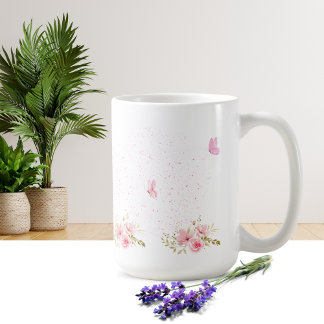 Simple Flower Design Mug Kaffeetasse