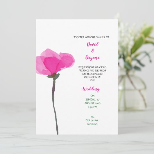 Simple flower save the date (Stehend Vorderseite)