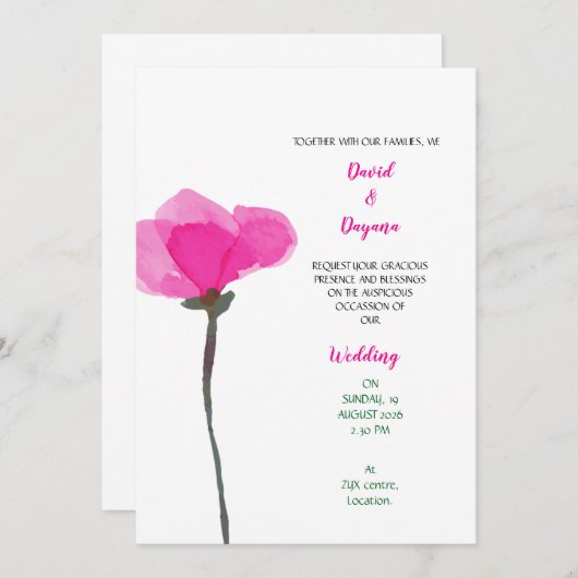 Simple flower save the date (Vorne/Hinten)