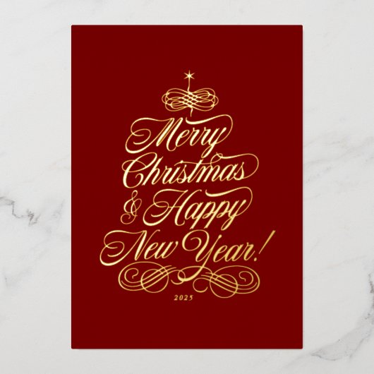 Simple Foil Christmas Card Folien Feiertagskarte (Vorderseite)