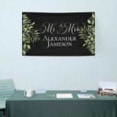 Simple Foliage Mr. & Mrs. Wedding Banner (Messeveranstaltung)