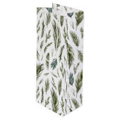 Simple Forest Botanicals Aquarellen Weihnachten Geschenktüte Für Weinflaschen (Vorderseite Schrägansicht)