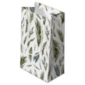 Simple Forest Botanicals Aquarellen Weihnachten Kleine Geschenktüte (Rückseite Schrägansicht)