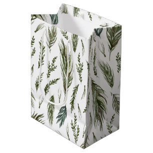 Simple Forest Botanicals Aquarellen Weihnachten Mittlere Geschenktüte