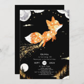 Simple Forest Fox Birthday Einladung (Vorne/Hinten)