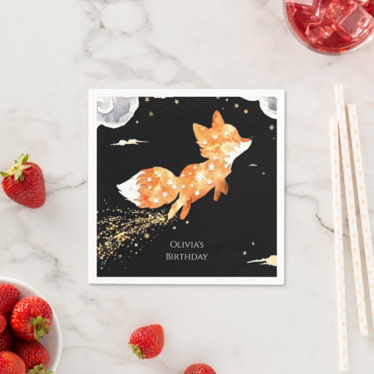 Simple Forest Fox Birthday Serviette (Beispiel)