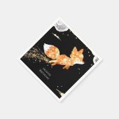 Simple Forest Fox Birthday Serviette (Ecke)