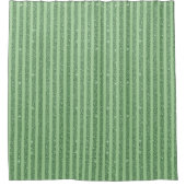 Simple Forest Green Glitter Style Vertical Stripes Duschvorhang (Vorderseite)
