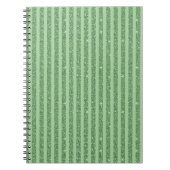 Simple Forest Green Glitter Style Vertical Stripes Notizblock (Vorderseite)
