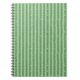 Simple Forest Green Glitter Style Vertical Stripes Notizblock