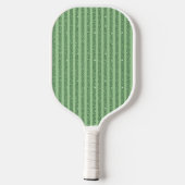 Simple Forest Green Glitter Style Vertical Stripes Pickleball Schläger (Rückseite)