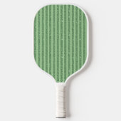 Simple Forest Green Glitter Style Vertical Stripes Pickleball Schläger (Vorderseite)