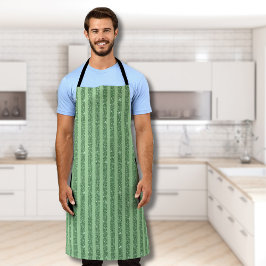 Simple Forest Green Glitter Style Vertical Stripes Schürze