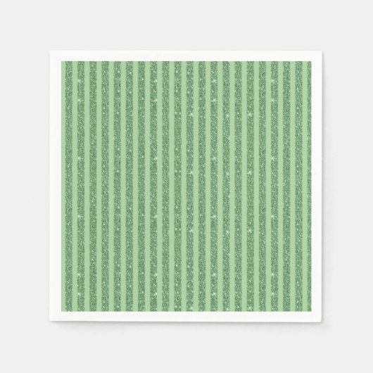 Simple Forest Green Glitter Style Vertical Stripes Serviette (Vorderseite)