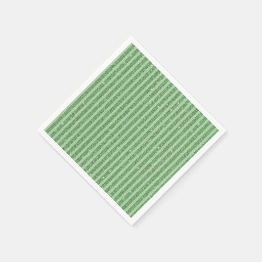 Simple Forest Green Glitter Style Vertical Stripes Serviette (Ecke)