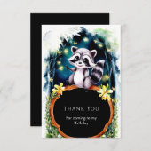 Simple Forest Raccoon Geburtstag Dankeskarte (Vorne/Hinten)