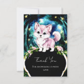 Simple Forest Wolf Baby Dusche Dankeskarte (Vorderseite)
