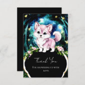 Simple Forest Wolf Baby Dusche Dankeskarte (Vorne/Hinten)