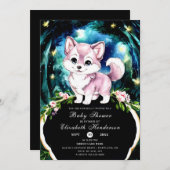 Simple Forest Wolf Baby Dusche Einladung (Vorne/Hinten)