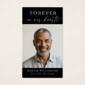 Simple Forever Hearts Photo Funeral Prayer Card (Vorderseite)