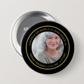 Simple Forever in Our Hearts Black & Gold Memorial Button (Vorne & Hinten)