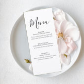Simple Formal Wedding Menu Card Menükarte