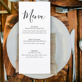 Simple Formal Wedding Menu Card Menükarte
