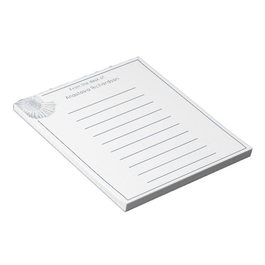 Simple Fossil Muschel Pastel Blue vom Schreibtisch Notizblock (angewinkelt)